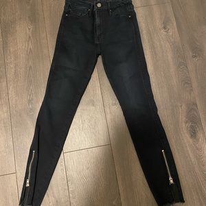 Black Orchid Los Angeles Kaia Split Zip Ankle Fray Skinny Jeans Size 26